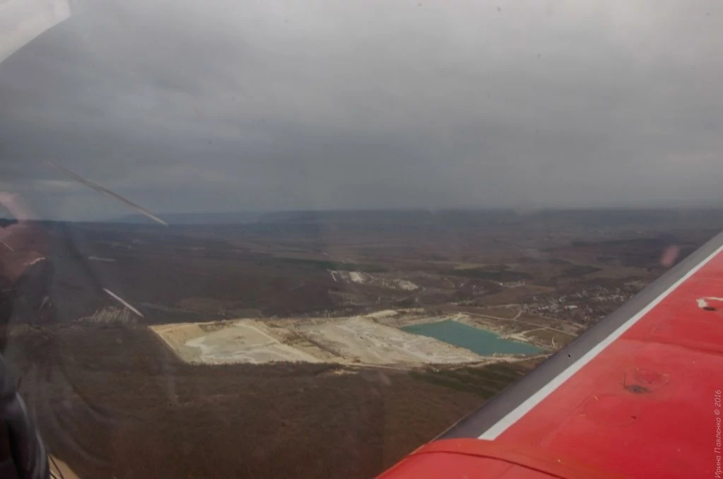 Скалистовское озеро - вид с борта ЯК-18Т