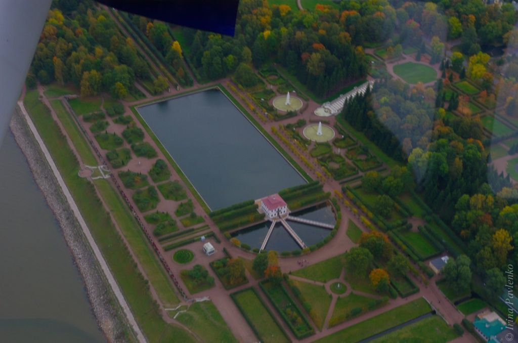 Дворец Марли и Секторальные пруды с воздуха, осень 2015